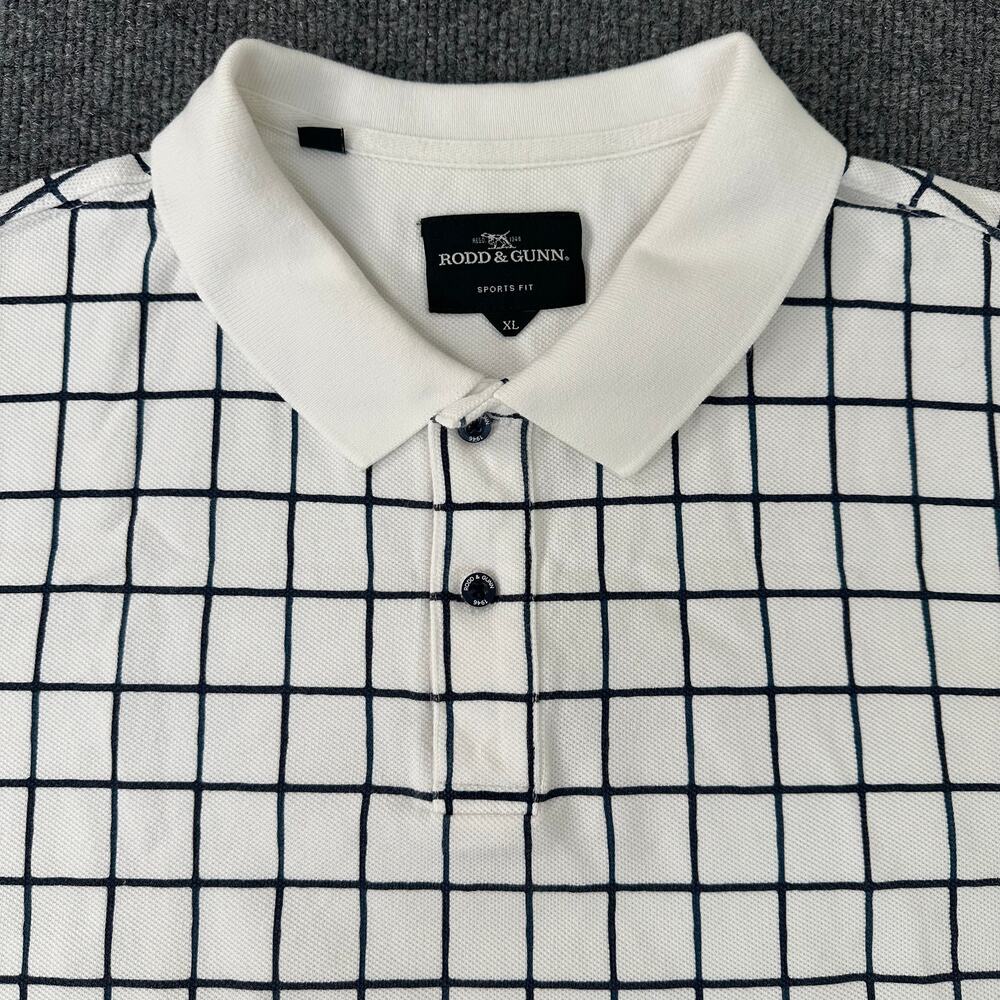 Rodd & Gunn Men's Stirling Point Sports Fit Polo Windowpane Prep Collar Shirt XL